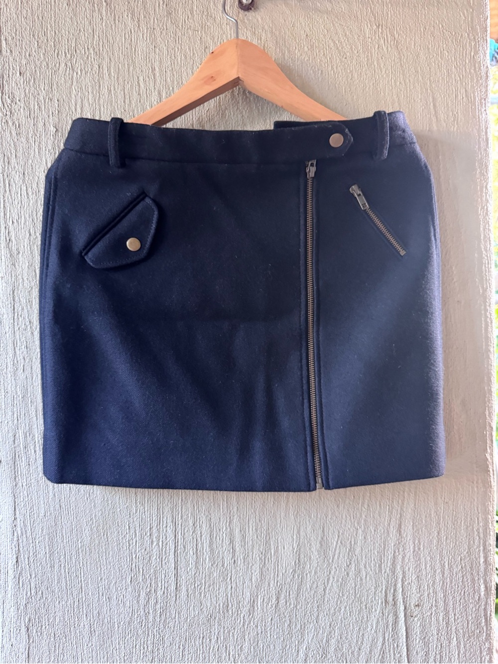 J. Crew Black 100% Wool Mini Skirt